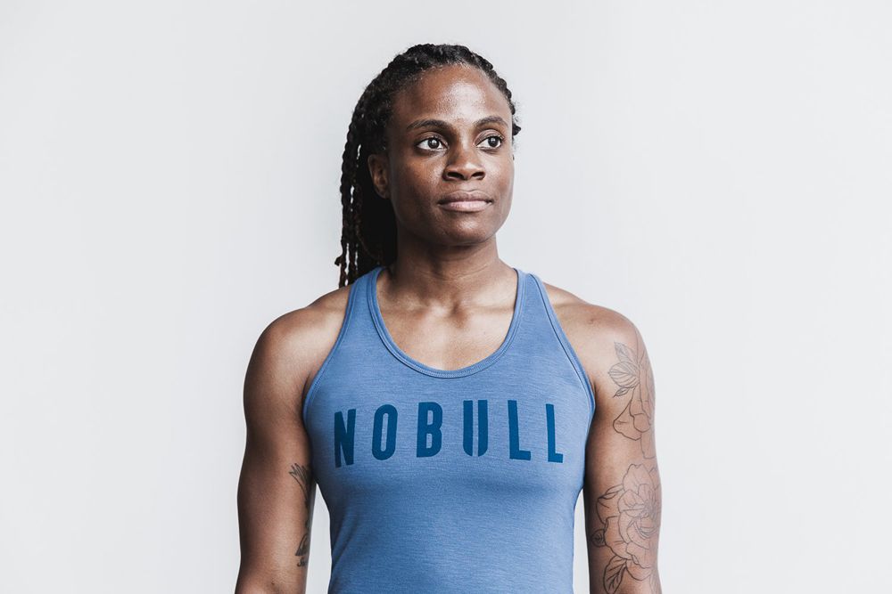 NOBULL Racerback Tank Üstleri Bayan - Mavi - Turkiye (DES-713594)